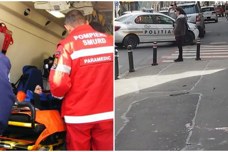 Un elev a fost băgat în spital de tencuiala căzută de pe un bloc - FOTO