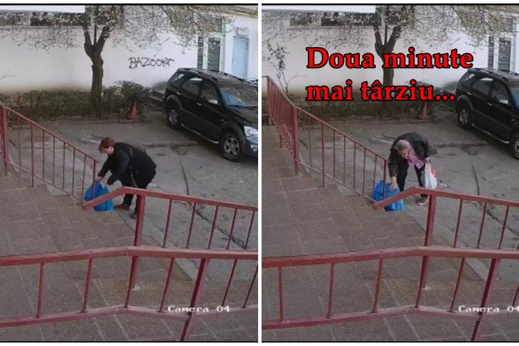 Foame mare la Cluj! Un bărbat i-a furat plaselele cu mâncare pentru nepoate unei bunici din Mănăștur - VIDEO   