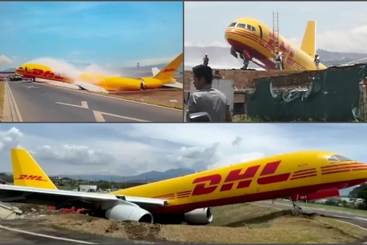 VIDEO/FOTO - Un avion cargo s-a rupt în două la aterizare pe un aeroport din Costa Rica