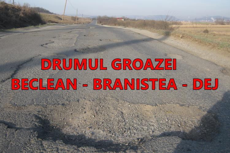 Restricții de circulație pe drumul 172F (Beclean - Braniștea - Dej) care arată ca după bombardamentele din Ucraina - FOTO