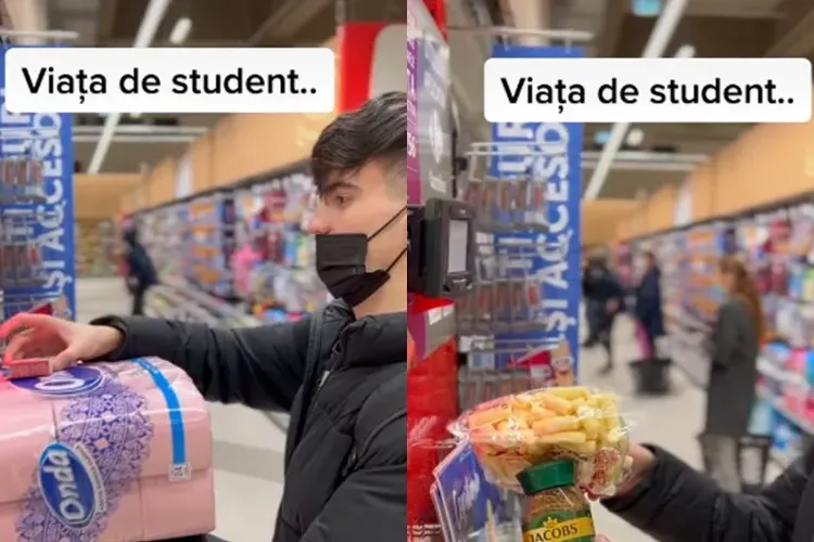 Foame mare între studenți? Un tânăr se laudă cum fentează casele automate de la supermarket - VIDEO