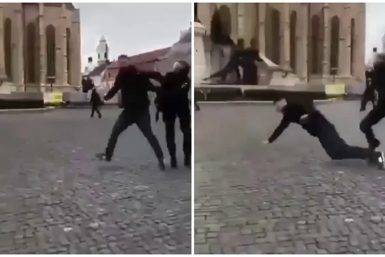 Suporter de la Steaua București făcut KO în Cluj, de un jandarm - VIDEO