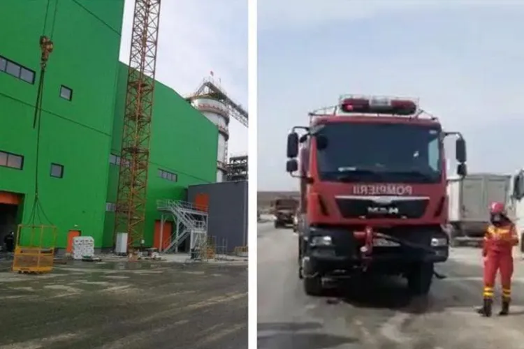 A avut loc o explozie puternică urmată de un incendiu la fabrica de amidon din Medgidia. Pompierii se chinuie și acum să stingă flăcările 