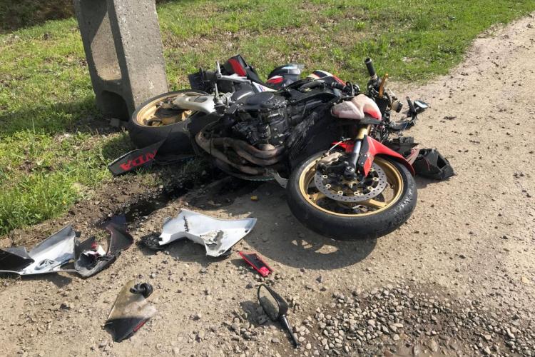 Accident în care a fost implicat un motociclist pe strada Soporului