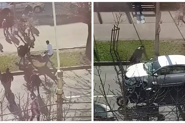 Un bărbat a lovit cu o bardă mașinile în trafic. Cum și-au făcut dreptate șoferii păgubiți  - VIDEO