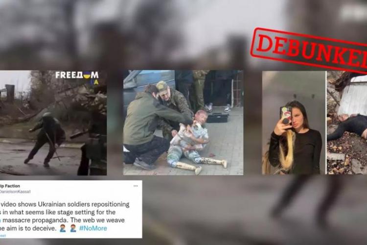 Cele trei imagini prin care Rusia acuza armata ucraineană de înscenarea masacrului de la Bucha, demontate de un grup de jurnaliști
