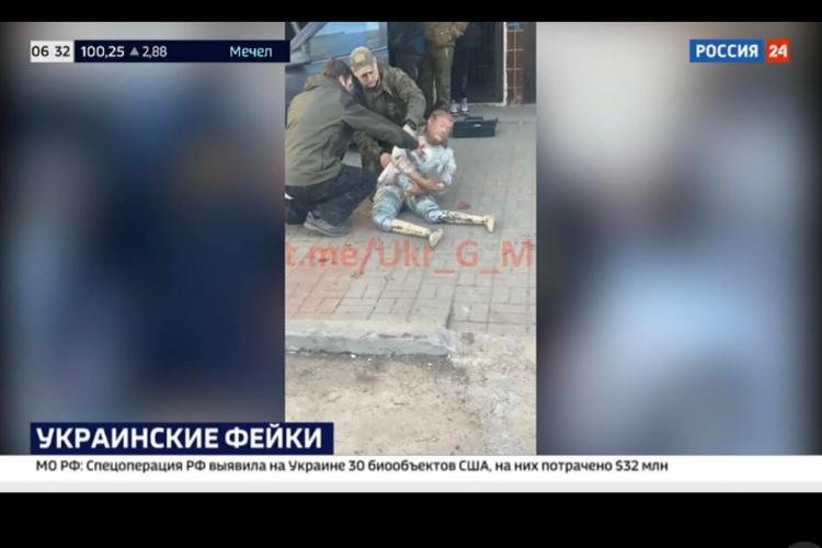 Performanta „mașinărie” de propagandă rusă. La un post TV s-a prezentat ca fiind înscenat masacrul din Bucea, cu cadre dintr-un serial