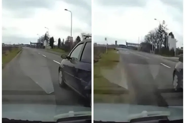 I-a tăiat calea și l-a aruncat pe terenul agricol! Ambii șoferi sunt de vină - VIDEO