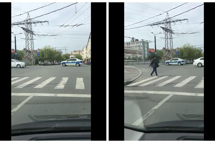 La Cluj, regulile de circulație nu sunt respectate de polițiști! Mașina oamenilor legii intră pe interzis, pe podul Traian - VIDEO