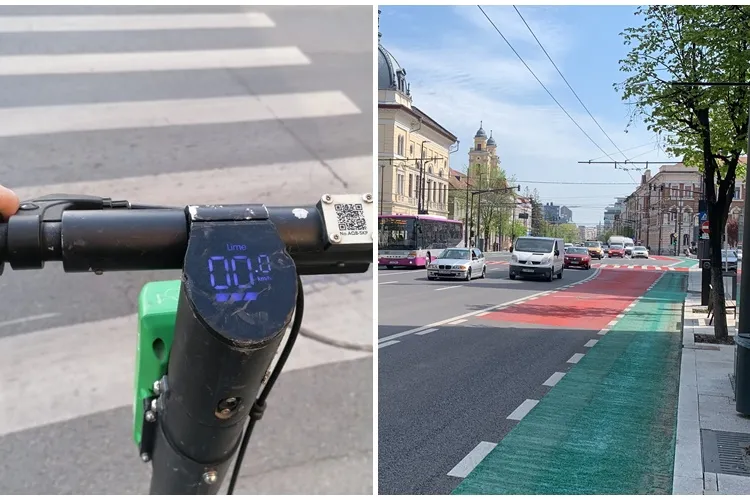 Test pe noua pistă de biciclete / trotinete de pe 21 Decembrie 1989: Îți distrugi genunchii - FOTO