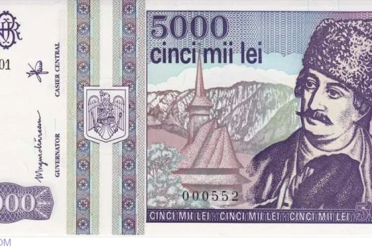 Câţi bani poţi obţine dacă ai acasă o bancnotă de 5.000 de lei cu chipul lui Avram Iancu