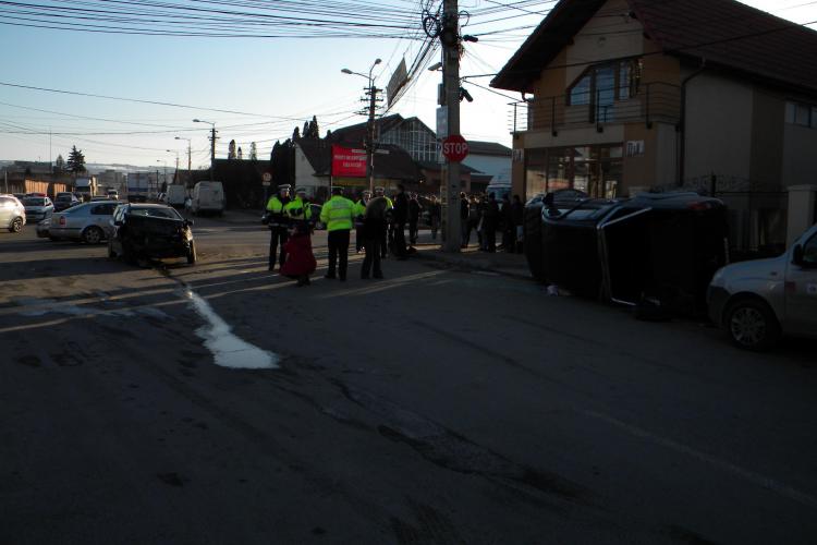 Accident pe strada Plevnei surprins in direct de camerele de supraveghere ale  Primariei Cluj Napoca -  VIDEO