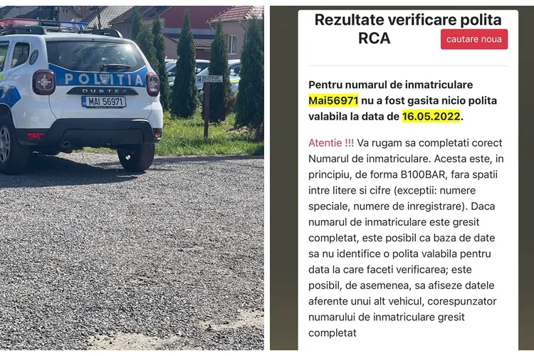 Polițiștii din Huedin umblă fără asigurare RCA? - VIDEO și FOTO / UPDATE: Mașinile sunt asigurate pe seria de șasiu