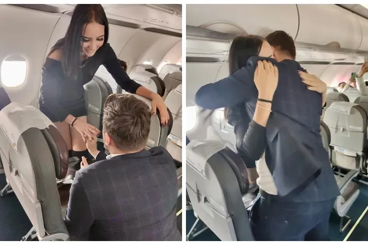 O frumoasă domnișoară, cerută în căsătorie pe ruta Cluj - București - FOTO   