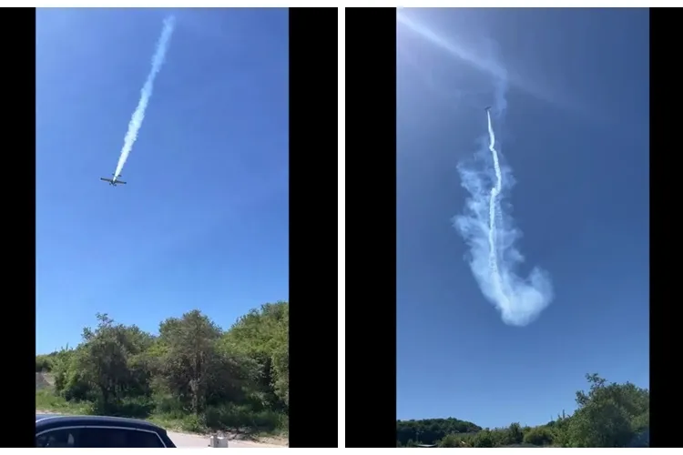 Un pilot ce face acrobații deasupra Clujului i-a înnebunit pe clujenii din Feleacu! Nimeni nu îi face nimic - VIDEO   