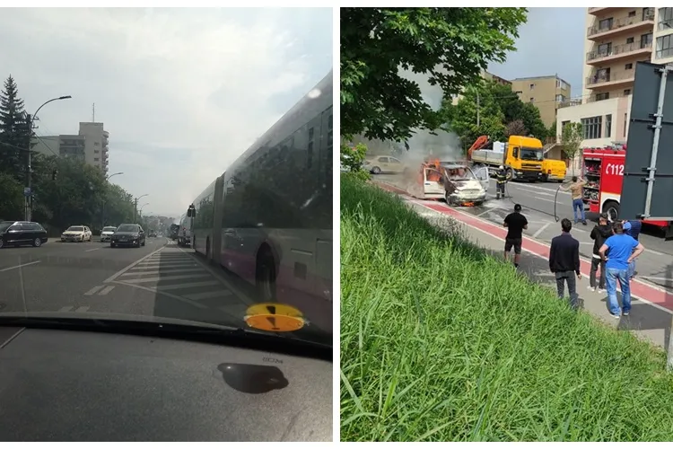 Incendiu la o mașină pe strada Observatorului 