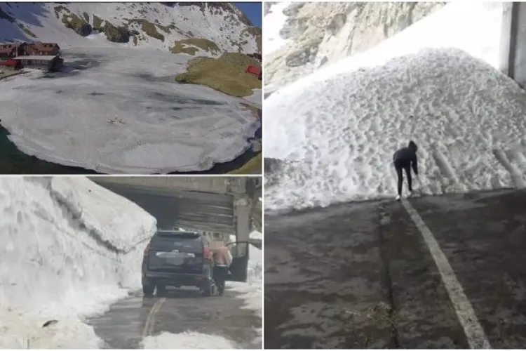 VIDEO - Transfăgărăşan, cel mai circulat drum turistic din România, încă îngropat sub nămeţi