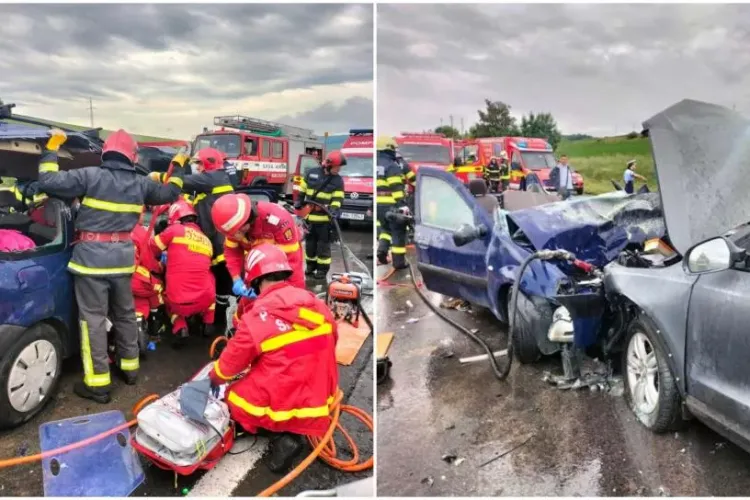Accident teribil în Mureș. 8 răniți, ​​între care un copil de nici doi ani