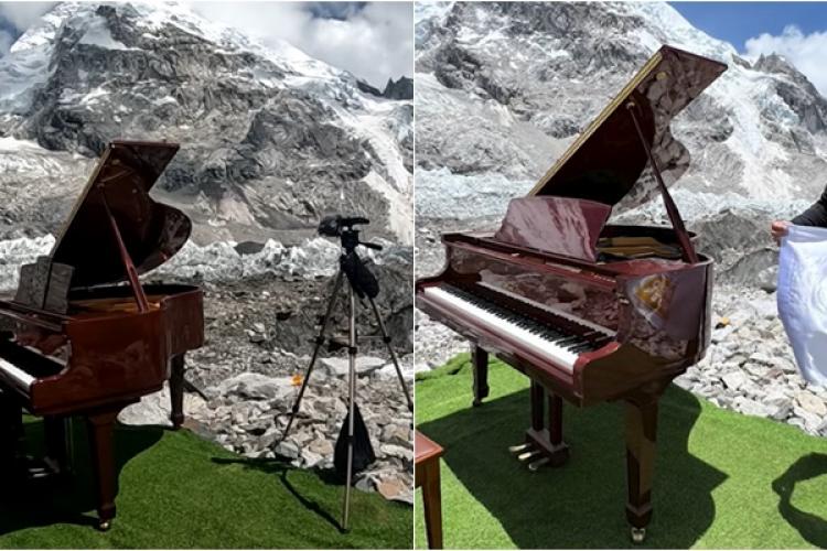 Un concert de Cartea Recordurilor: Un român a cântat la pian pe muntele Everest. Și-a riscat viața: „Corpul meu va ajunge acasă, dar sufletul nu”