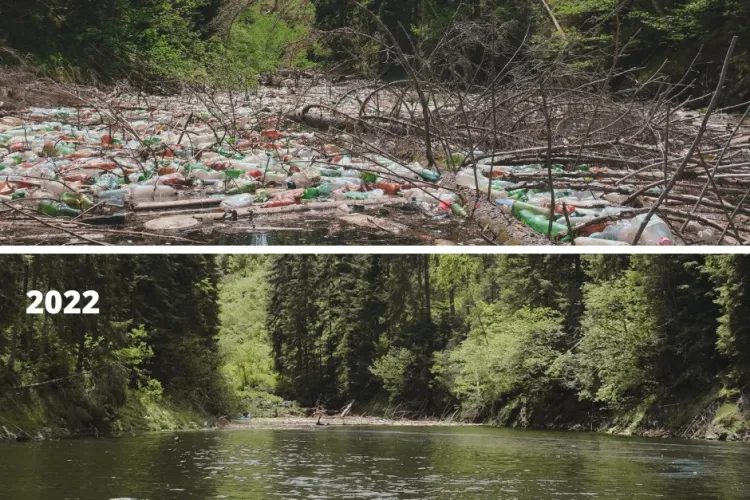 Înainte și după igienizarea pe Lacul Beliș, Minunea Apusenilor. Cine aruncă atâtea gunoaie? - FOTO   