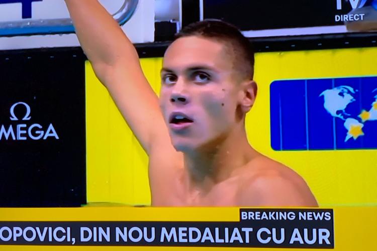 David Popovici, campion mondial în proba de 100 de metri - VIDEO cu întreaga cursă