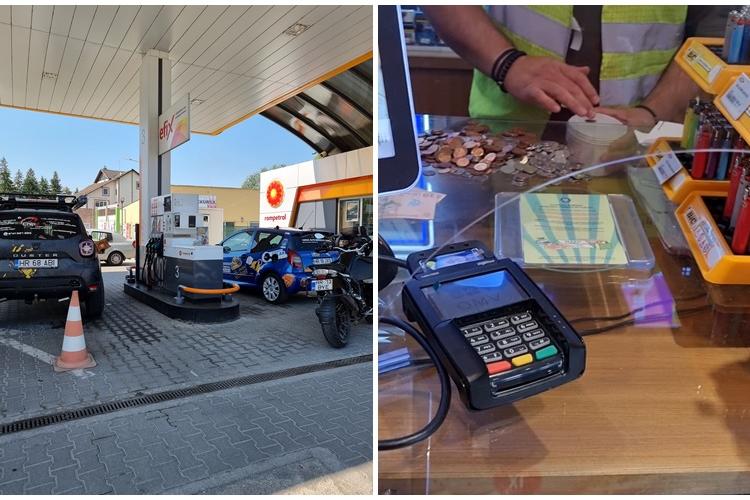 Proteste la Cluj contra prețului carburanților? Deja în țară șoferii plătesc cu mărunțiș pentru a bloca pompele - FOTO