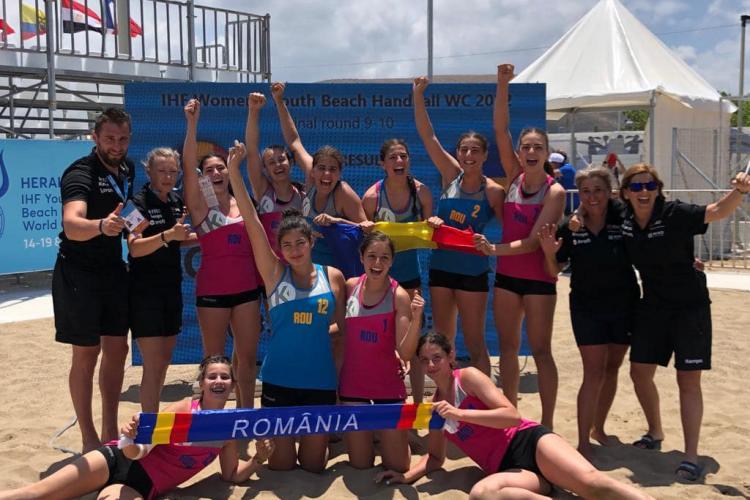 Performanță! Echipa României la Beach Handball, cu 3 clujence în lot, a ocupat locul 9 în lume la Campionatul Mondial - VIDEO
