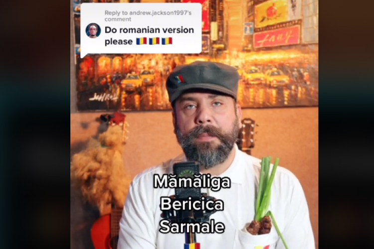 Melodie în română, cântată de un american, virală pe TikTok: Sarmale, mămăligă, bericică, sarmale - VIDEO   
