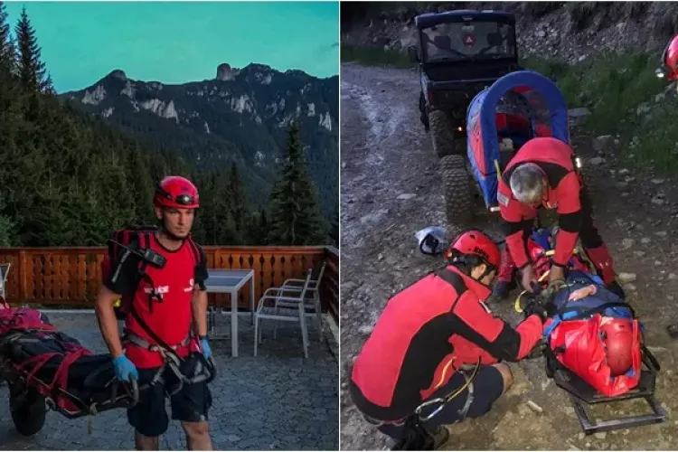 O clujeancă, salvată de salvamontiști, după ce s-a accidentat într-o drumeție. Femeia a fost abandonată pe munte de prieteni