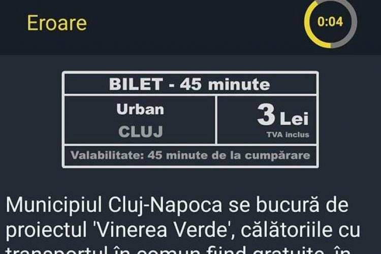 După un an de la începutul campaniei, aplicația de bilete a CTP Cluj nu mai încasează bani de „Vinerea Verde”