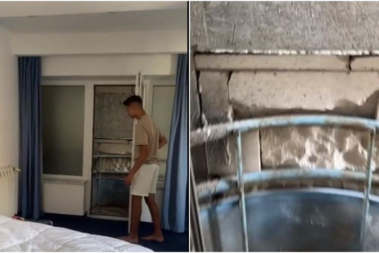”Cea mai mișto priveliște de pe litoralul românesc”. Camera de hotel cu balconul în zid - VIDEO