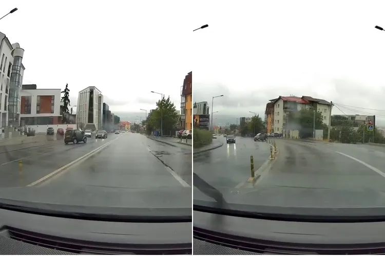 Piruete pe stradă la Cluj. Un Smart s-a învârtit pe Calea Turzii ca la curse - VIDEO