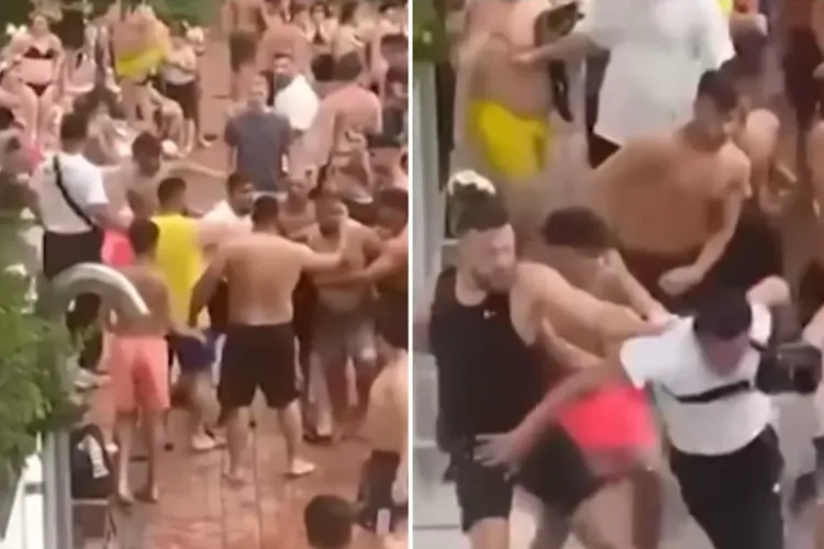 VIDEO - Bătaie ca în filme cu 250 de oameni, la un aquapark din Germania. Totul a pornit de la un copil