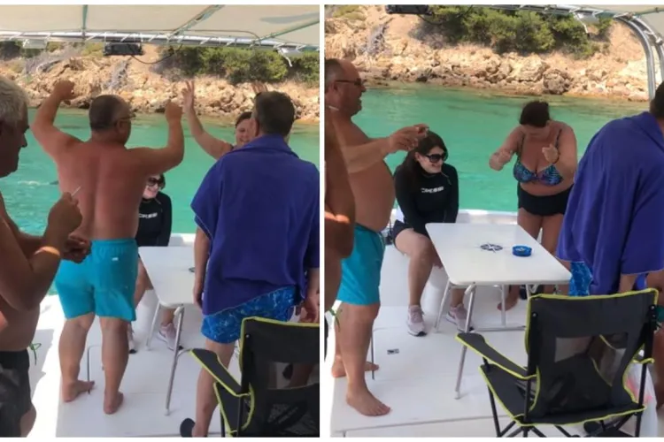 VIDEO - Cum s-au dat românii în spectacol pe un vas închiriat în Grecia: „Greieri în câlcâie și muzică de birt sătesc! Amazing (big) belly dance” 