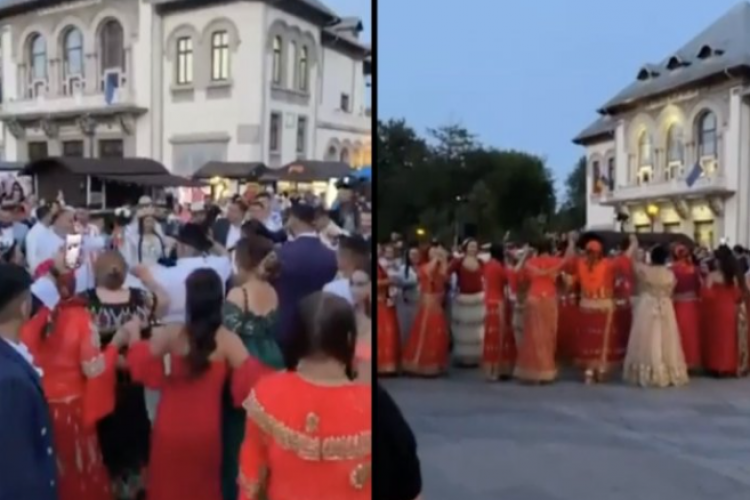 VIDEO - O nuntă de romi a ocupat Piața Unirii din Focşani. Primarul spune că nu a autorizat niciun eveniment de genul acesta: „Nu este ograda nimănui!”