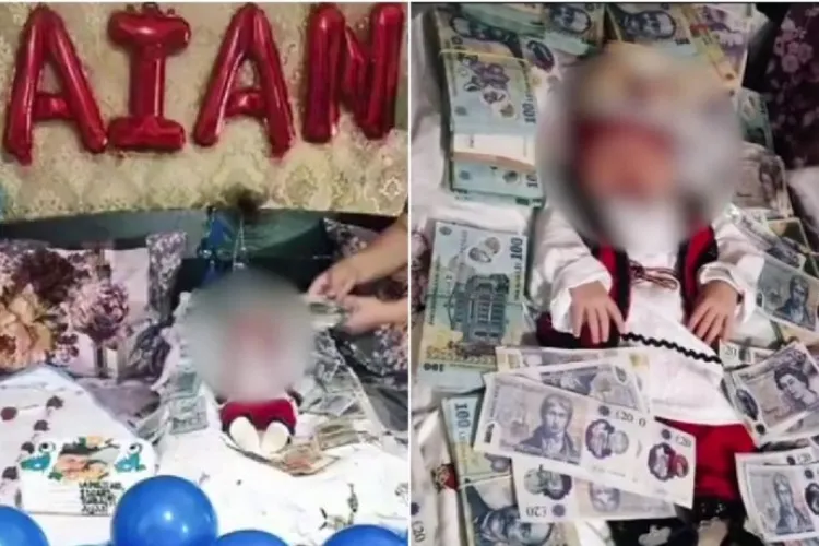 VIDEO - Imagini virale în mediul online: Un bebeluș de numai o lună doarme pe un pat de bani. „Videoul ăsta m-a făcut săracă în 10.000 de feluri!”