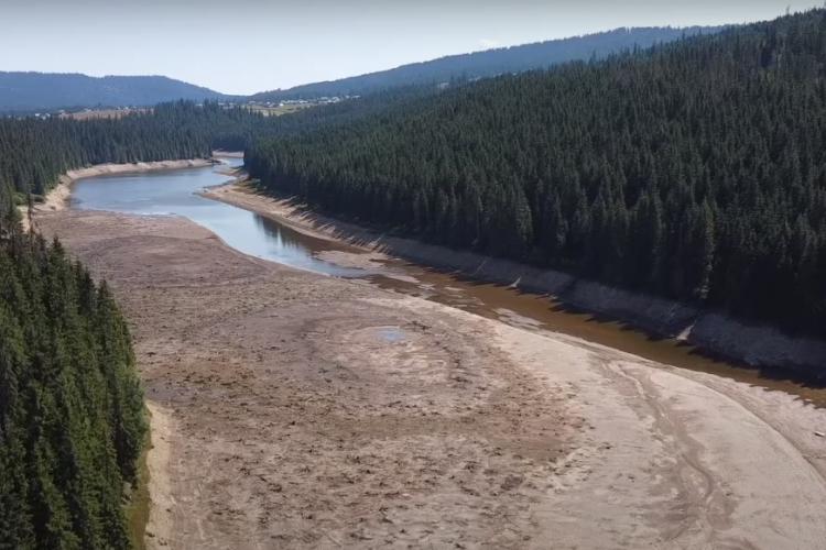 Lacul Beliș este tot mai afectat de secetă - Imagini catastrofale - VIDEO