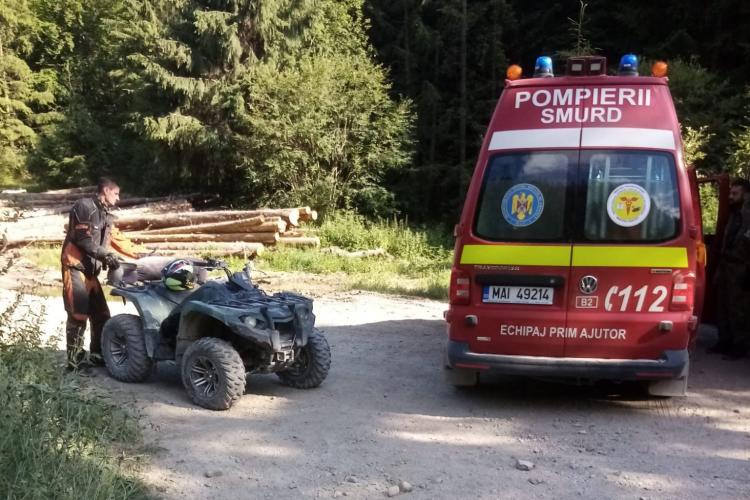 Bărbat căzut cu ATV -ul într-o râpă la capătul lacului Floroiu - FOTO   