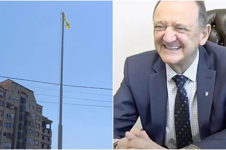 Tricolorul a ajuns bătaie de joc la Turda: ”A rămas din steag o pereche de chiloți galbeni, cu nuanțe de maro”