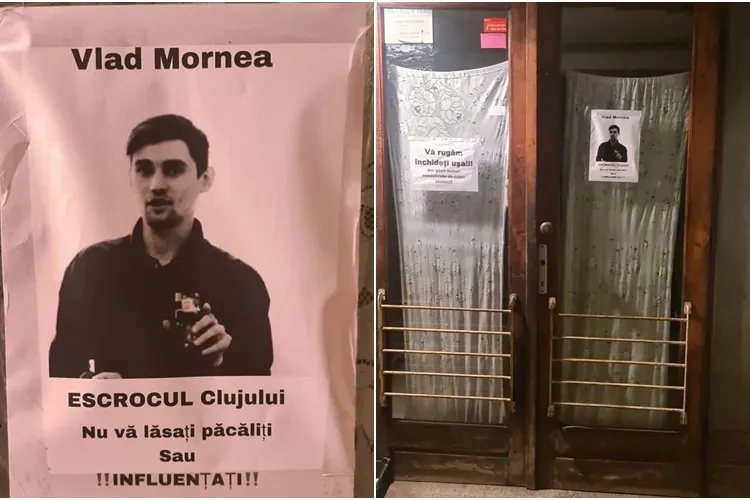 Afișe în tot orașul cu ”Escrocul Clujului”, care a luat împrumut un milion de euro și ar fi dispărut - FOTO