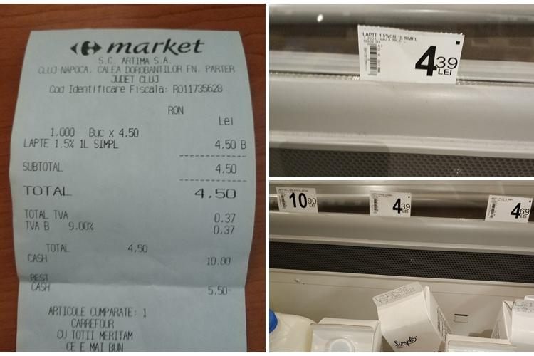 Cluj: ”Mulți dintre voi probabil că știți cum stau hoțiile in supermarketuri” - Prețul de la raft nu e la fel cu cel de pe bon - FOTO