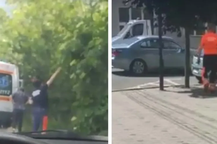 VIDEO - Scandal la Serviciu de Ambulanţă: O asistentă s-a apucat să culeagă flori de soc în timp ce pacientul aștepta în ambulanță
