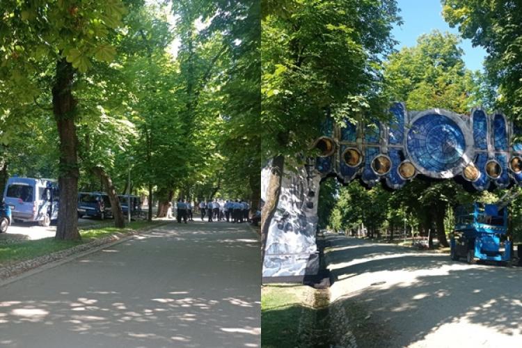 Parcul Central din Cluj-Napoca, închis publicului larg. Forțele de ordine patrulează zona. Se impun restricții și pentru șoferi