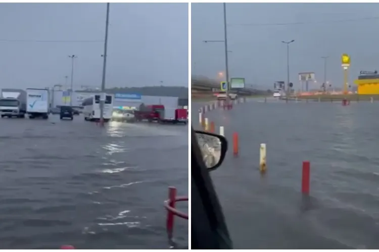 VIDEO cu ”portul” de la VIVO Cluj! Parcarea este inundată de furtuna de marți