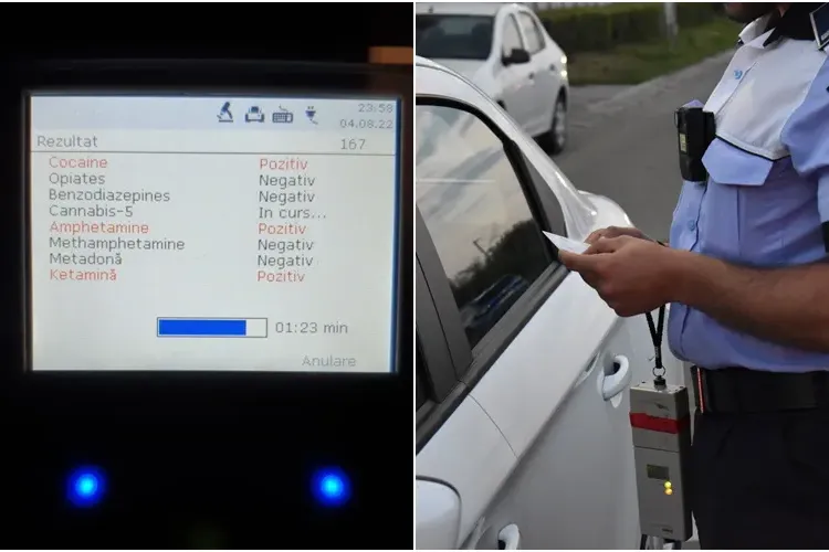 Cluj: Șoferi drogați cu cocaină, prinși de polițiștii de la rutieră în trafic - FOTO