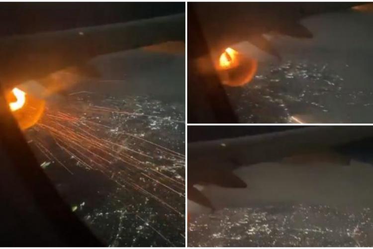 VIDEO - Motorul unui avion a explodat în timpul zborului: „Am văzut un avion pe cer din care ieşeau scântei”