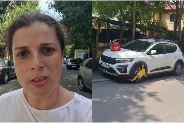 VIDEO - Șoferiță din Cluj umilită în București! Numai ei i-au blocat roata la mașină: Probabil că cei din Cluj nu au ce căuta în București