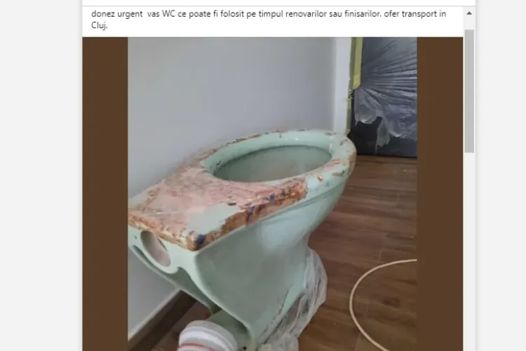 Un clujean ”donează” un vas WC folosit și vai de el. Reacțiile sunt fantastice - FOTO