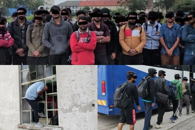 FOTO - Peste 80 de migranți, depistați în clădirea dezafectată a unei fabrici. 40 dintre ei nu dețin niciun fel de documente