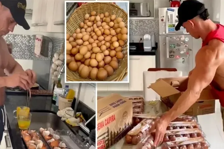 Un influencer mănâncă 100 de ouă în fiecare zi